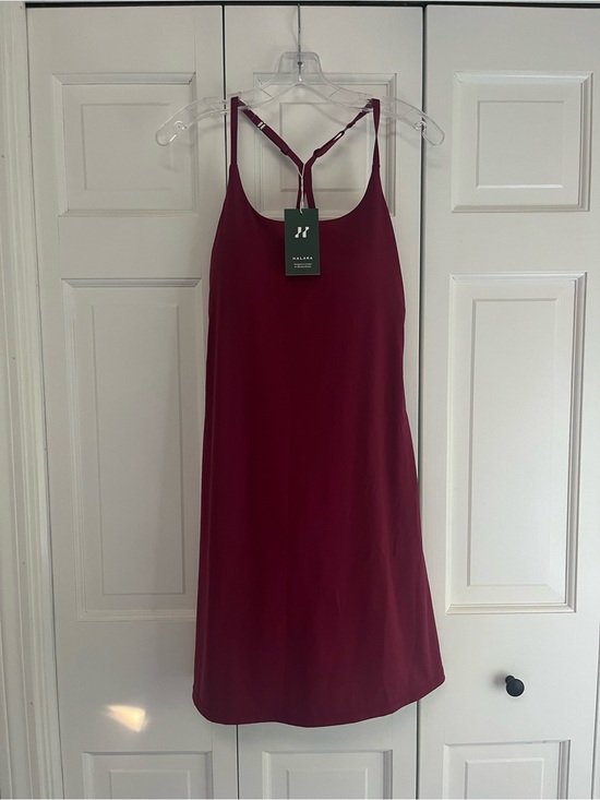 HALARA Dresses & Skirts - Halara Burgundy 2-in-1 Racerback Active Dress Built In Shorts S NWT